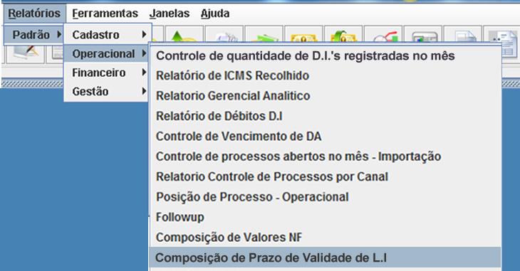 Relatórios Padrão Operacional Controle de Prazo de