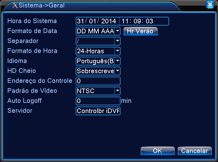 Ativar Ativa o evento para o sistema inspecionar Mensagem Ativando esta opção, o sistema mostra mensagem na tela quando ocorrer o evento selecionado.