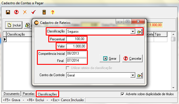 9.13. Lançamentos de Contas a Pagar Treinamento GoldenControl Vimos anteriormente que quando é dado entrada de uma mercadoria, o sistema já faz a integração com o contas a pagar.