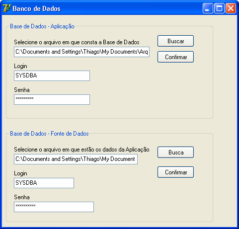 57 Figura 16 Importação do Banco de Dados Ao importar o banco de dados (Fonte de Dados) o sistema executará um select no objeto IBQuery conforme mostra-se na figura 17.