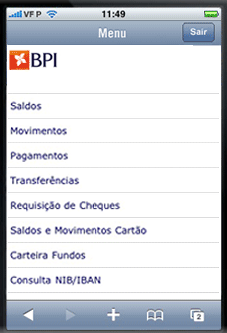 Figura 13 Aplicação do serviço Mobile Banking do banco Best O seu banco (BPI) no iphone O BPI Net Mobile é o serviço de Mobile Banking do BPI através do qual se pode aceder ao banco para a realização