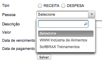 Se mudarmos apenas o prefixo h para p, já estaremos usando o componente do PrimeFaces. <p:outputlabel value="pessoa" for="pessoa" /> <p:selectonemenu value="#{cadastrolancamentob