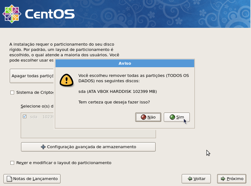 Instalação Desktop Debian e CentOS Tenha certeza de que deseja remover