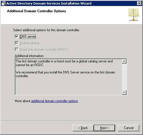 21 Figura 3.4 Selecionar a opção DNS Server. Em seguida define-se onde serão gravadas as pastas Logs, Database e SYSVOL.