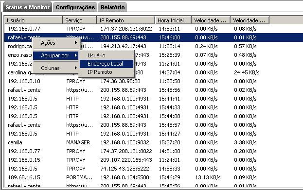 Guia Configurações Geral: Habilitar Filtro de Pacotes: Habilitando esta opção, o filtro de pacotes do Winconnection 6 será ativado.