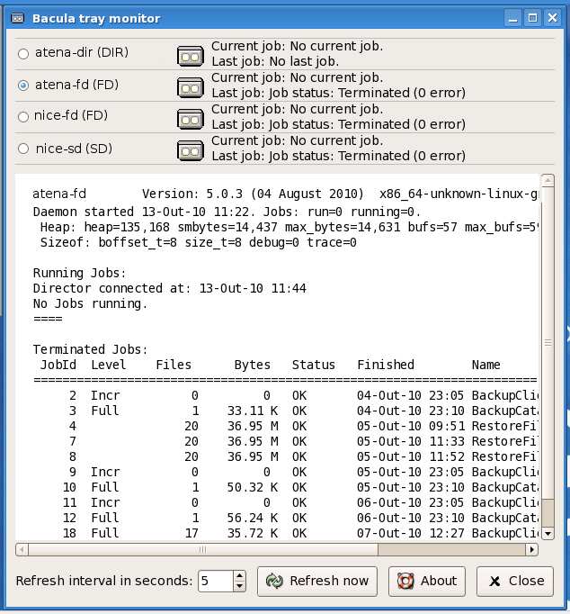 Outras Interfaces Gráficas O Bacula, atualmente, dispõe de interfaces gráficas que