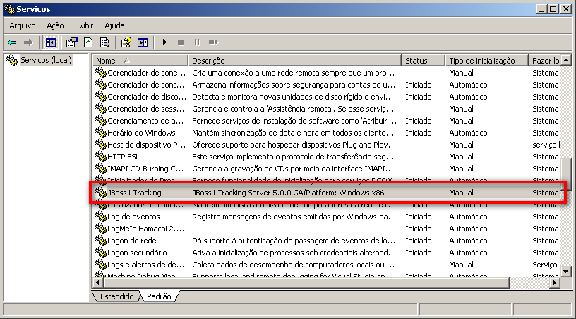 para finalizar o processo de reestrutura. Colocar o i-tracking como serviço no Windows:.