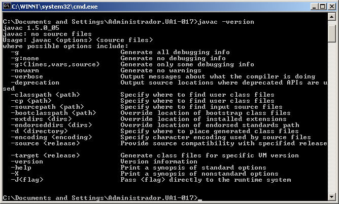 O Compilador Testando o Compilador No prompt do MS-DOS vamos testar o