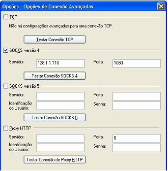 30 2009, IM Control Systems MSN 7 Na janela principal do Messenger, clique no menu Ferramentas-> Opções, quando a tela de Opções aparecer, clique em "Conexão" e depois em "Configurações Avançadas".