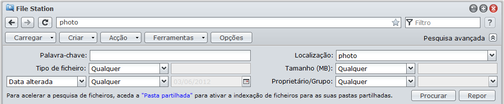 Geral Guia do Utilizador da Synology DiskStation Aqui pode activar o registo da File Station para registar as actividades de todos os utilizadores.