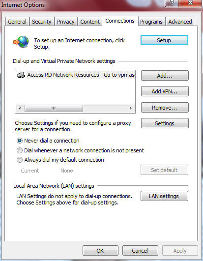 C. Desative a ligação de acesso telefónico, caso esteja ativada. Windows 7 1. Clique em Start (Iniciar) > Internet Explorer para executar o navegador Web. 2.