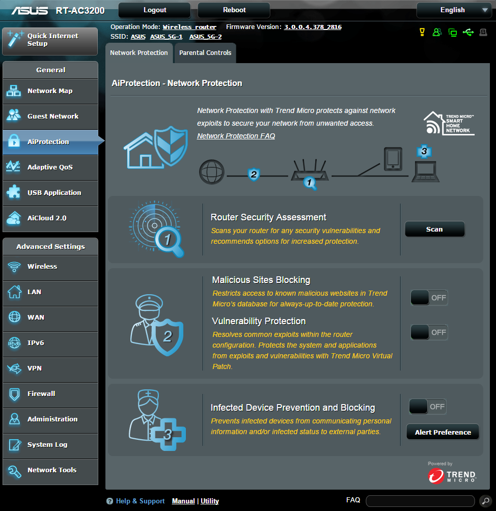 3.3.1 Protecção de rede A Protecção de rede impede falhas de segurança de rede e protege-a contra acessos não autorizados. Configurar a Protecção de rede Para configurar a Protecção de rede: 1.