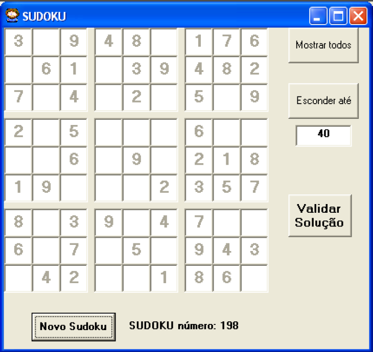 Figure 2: Cópia de tela do programa Newmings Figure 3: Cópia de tela do programa Gerador de Sudoku por aqueles que queiram interagir com o servidor de jogos sem a necessidade de baixar nenhuma