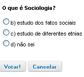 F. ENQUETES: Na Ferramenta Enquete é possível realizar pesquisas de opinião sobre uma temática abordada na Disciplina/Curso. 01- Clique no link da questão em azul para votar.