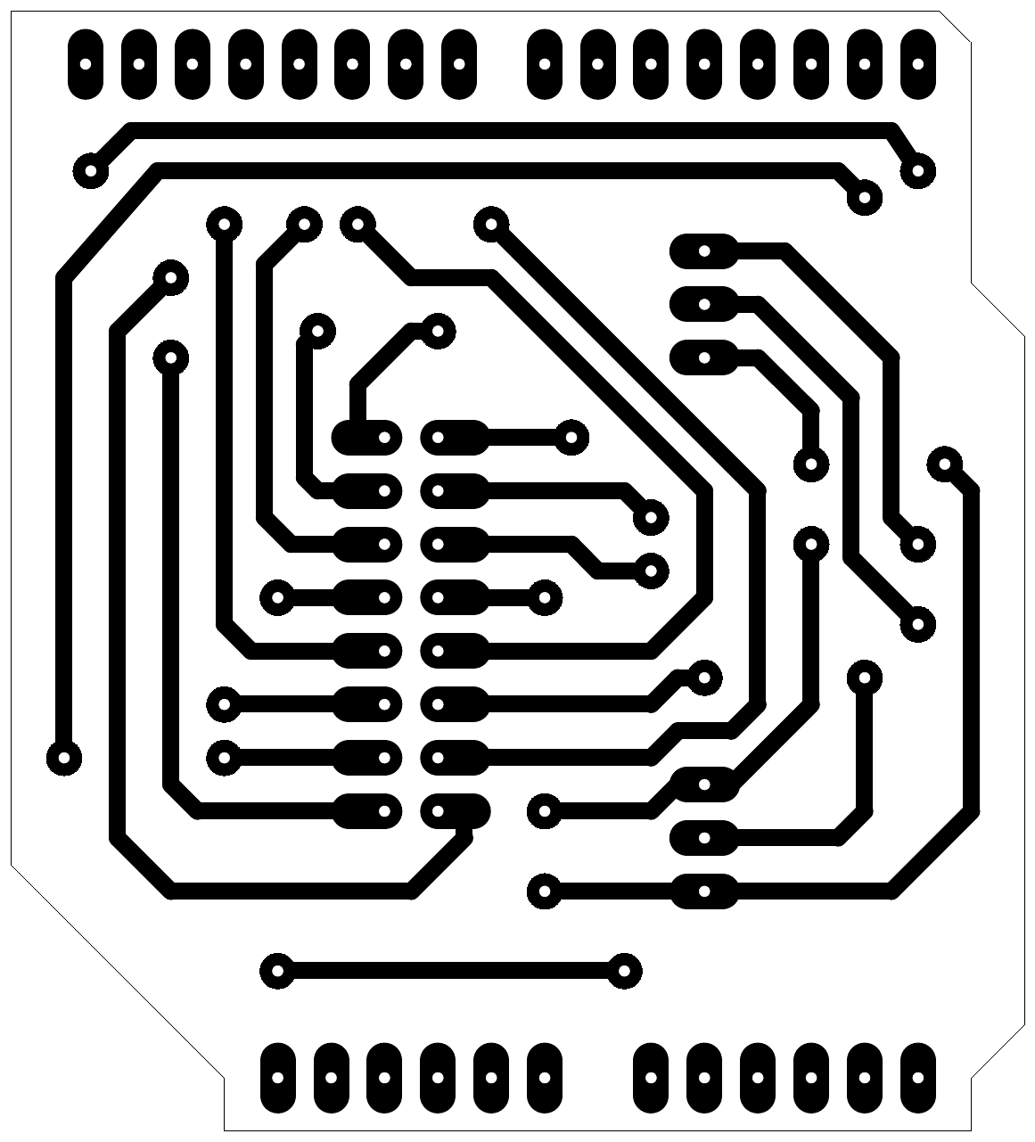 Figura 9: Desenho da placa de circuito impresso do mostrador - lado das soldaduras Figura 10: Desenho Figura da 11: