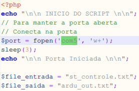 67 ardu_script.php informando corretamente o número da porta de comunicação, de forma semelhante à exibida na Figura 3.6. FIGURA 3.