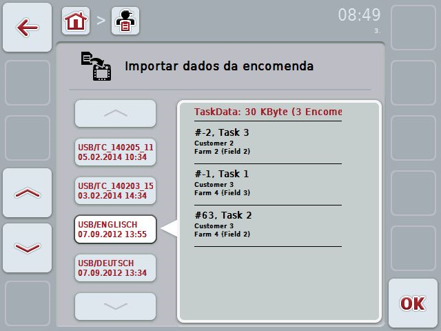 4.4 Importar dados da encomenda Para importar os dados da encomenda, proceda da seguinte forma: 1.