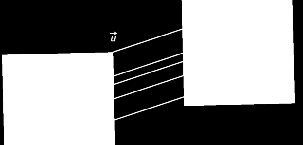 5.1.2 Simetria por translação Na simetria por translação todos os pontos de uma figura se deslocam na mesma direção, no mesmo sentido e a mesma distância, sempre associadas a um vetor (figura 32).