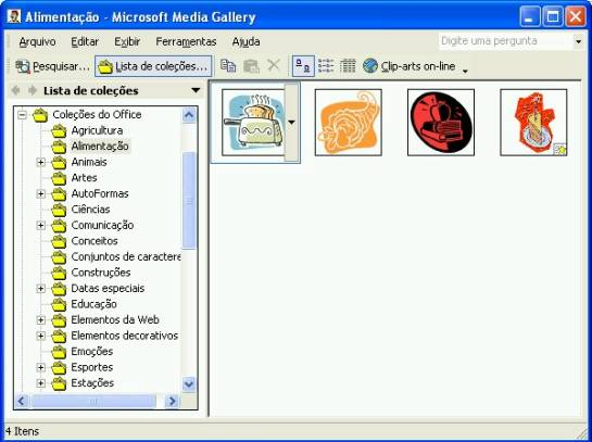 Figura 4 Media Gallery O Media Gallery é um aplicativo servidor da Microsoft que trabalha em conjunto com outro programa cliente como o Word.
