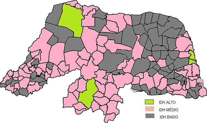Figura 4 - Mesorregiões do RN Fonte: RN (2014) De acordo com a análise preliminar dos dados do IDHM publicados no Portal do Atlas do Desenvolvimento Humano do Programa das Nações Unidas para o