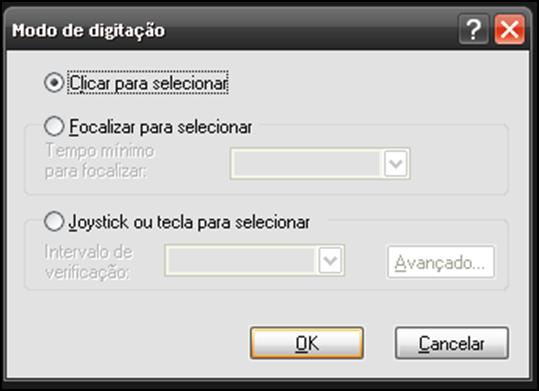 O som do clique pode ser ligado ou desligado na opção Usar Som de Clique.