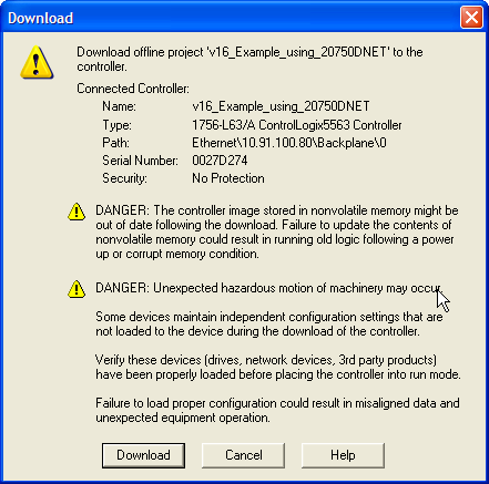 Configuração da E/S Capítulo 4 Download do projeto para o controlador e entrada on-line Após adicionar o scanner e o inversor/módulo opcional à configuração da E/S, você deve fazer o download da