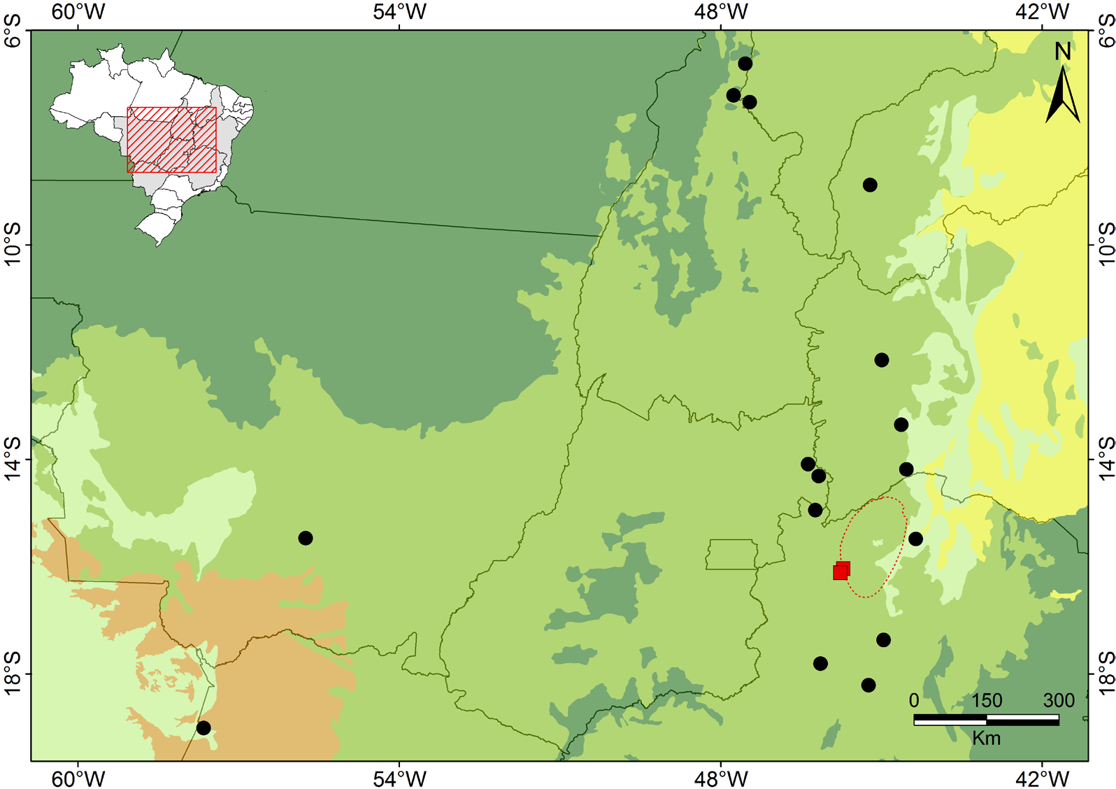 Moura et al. New records of three Brazilian snakes mountain priority region (Nova Lima municipality) and in Upper São Francisco Basin priority region (Urucuia municipality) (MMA 2007).