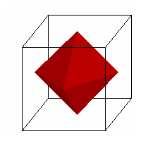 3.2. Operações de filtragem em sistemas de dois qubits Figura 3.3: À esquerda: o tetraedro T. resulta no octaedro O. À direita: a interseção dos tetraedros T e T, que Definição 33.