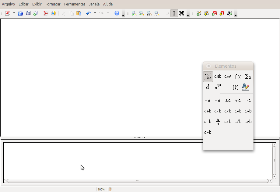 O que é o Math? O Math é o componente para escrever equações matemáticas do LibreOffice.
