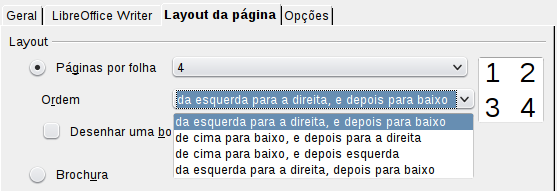 Imprimindo múltiplas páginas em uma única folha de papel É possível imprimir múltiplas páginas do documento em uma única folha de papel.