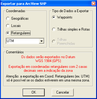 2.11 Exportando Arquivos SHP do ArcView Esta opção somente está disponível no GPS TrackMaker Professional.