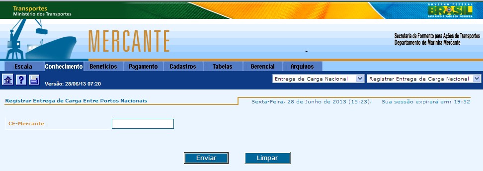 Esse documento eletrônico ampara as operações de trânsito aduaneiro com transferências, não acobertadas por conhecimento de transporte internacional, de mercadorias admitidas em regime de entreposto