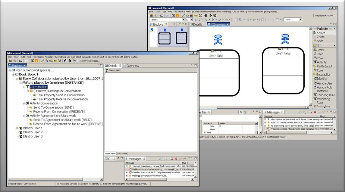 Fundamentos de Gestão de Projectos 15 Figura 5 Interfaces do Humanedj Na tabela que se segue, está o resultado da comparação do Humanedj com outra ferramenta colaborativa, neste caso o Microsoft