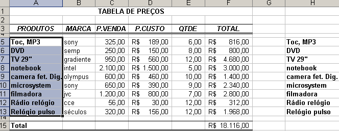 MS Excel 2007 Observação: Dependendo do tipo de gráfico usado, opções de rótulo de dados diferentes estarão disponíveis.