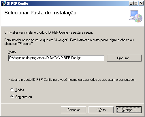 3. Instalação do ID REP Config Abra o instalador Setup.exe Clique no botão avançar. (Figura 3.1) Figura 3.