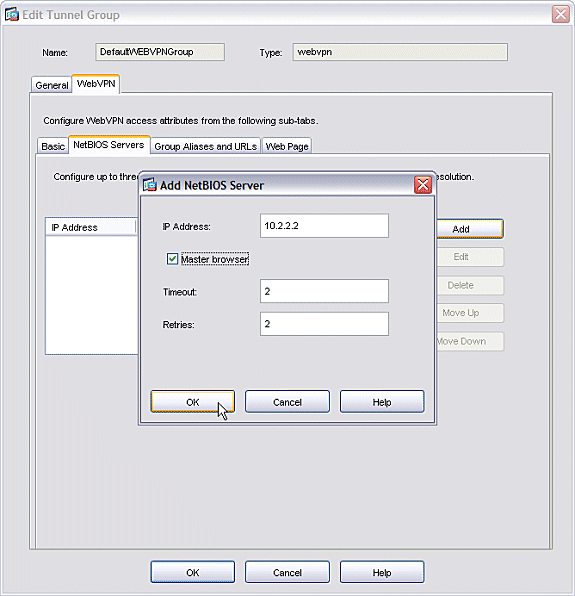 Configuração Esta configuração reflete as alterações feitas pelo ASDM para habilitar a WebVPN: ciscoasa#show running-config Building configuration... Ciscoasa ASA Version 7.