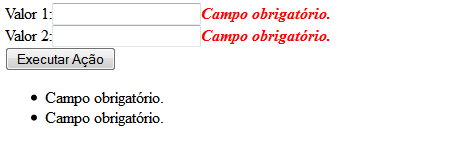 h:messsage para exemplificar o seu funcionamento.