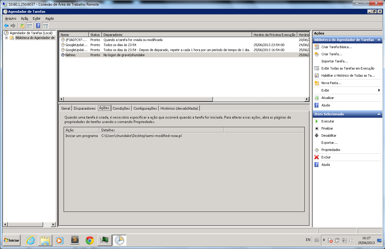 56 3.3.1 Agendamento no Windows por Schtask Para que se torne algo transparente ao usuário, faz-se a utilização da ferramenta schtasks, nativa do Sistema Operacional Windows, através da qual podese