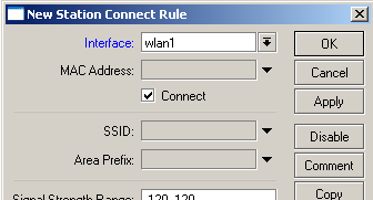 Interface Wireless ConnectList A ConnectListtem a finalidade de listar os APs que o Mikrotik configurado como cliente pode se conectar.