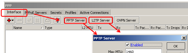 Configuração do Servidor PPTP e L2TP Configure os servidores PPTP e L2TP. Atente para utilizar o perfil correto.