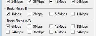 Supported Rates: São as velocidades de dados entre o AP e os clientes.