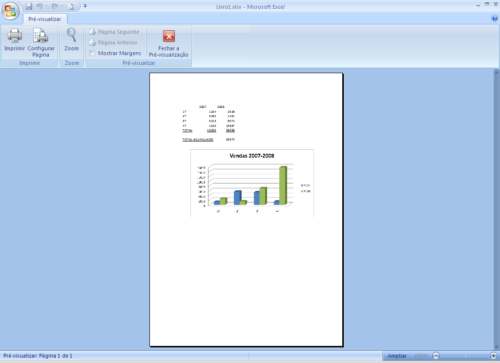 Impressão rápida A função de Impressão Rápida do Excel imprime directamente o seu documento para a impressora predefinida sem perguntar mais nada.