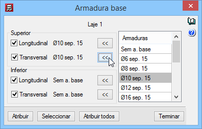 170 Fig. 1.375 Prima no menu L.maciças/Fungif.> Armadura base. Fig. 1.376 Prima sobre a armadura de 10 sep.