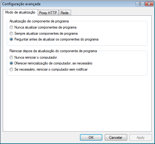 4.2.1.1 Atualizar perfis Para várias configurações de atualização, é possível criar perfis de atualização, definidos pelo usuário, que podem ser utilizados para determinada tarefa de atualização.