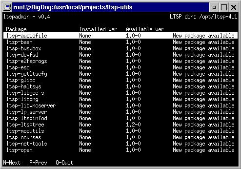 Figura 2 4. LTSP installer Help window Se você deseja ver a lista de pacotes que estão em um determinado componente, você pode pressionar 'S', e a lista de pacotes será exibida.
