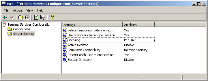 3.17 Certifique-se que o "Terminal Server Configuration" tenha as mesmas configurações listadas na figura a seguir: 3.