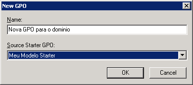 Starter GPOs Quando você cria muitas GPOs com configurações similares você pode fazer uso do novo recurso do Windows Server 2008 chamado Starter GPOs que servirá de base para as GPOS que você criar