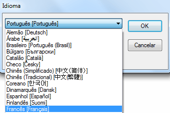 Secção 2: Primeiros passos Nota: Se seleccionar um idioma incorrecto por erro, clique em Ctrl+Uno Readiris. A caixa de diálogo Idioma abre e pode seleccionar outro idioma a partir da lista.