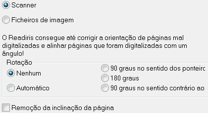 Readiris TM 14 - Manual de utilizador Durante este primeiro passo, pode também aplicar as opções de rotação.