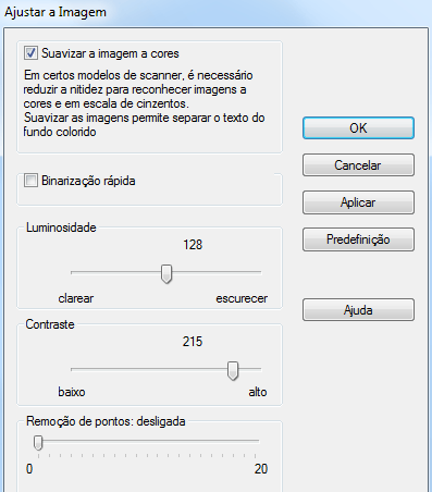 Readiris TM 14 - Manual de utilizador Agora, clique no separador Página e clique em Ajustar para começar a ajustar a imagem.